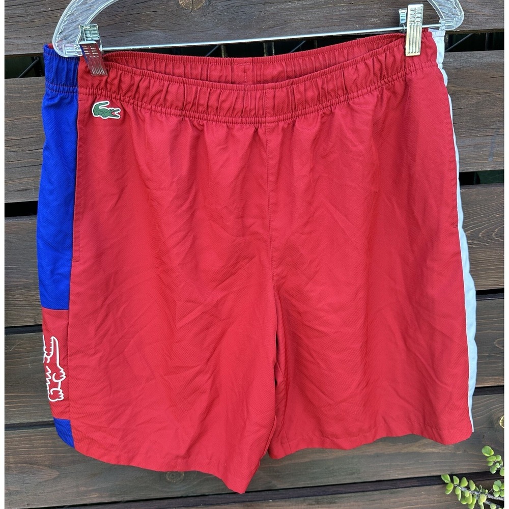 Men's Lacoste Sport Red‎ Logo Swim Trunks *Size XL